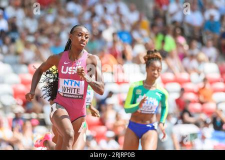 Budapest, Hongrie. 23 août 2023. Budapest, Hongrie. 23 août 2023. Kayla White (USA) lors de la chaleur de 200 mètres lors des championnats du monde d'athlétisme 2023 au Centre national d'athlétisme, à Budapest, Hongrie. (Sven Beyrich/SPP) crédit : SPP Sport Press photo. /Alamy Live News crédit : SPP Sport Press photo. /Alamy Live News Banque D'Images
