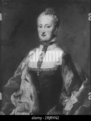 Portrait de Marie-Anne-Sophie de Saxe (1728-1797) 18e siècle par Georg Desmarées Banque D'Images