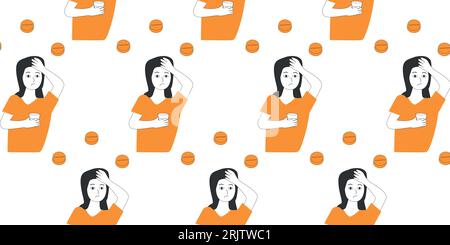 modèle sans couture de pilules médicales et de femme Illustration de Vecteur