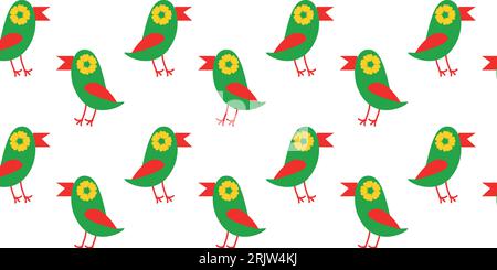 Fond avec birg mexicain, motif avec perroquet Illustration de Vecteur