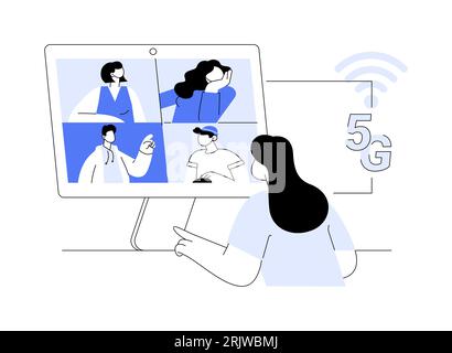 La vidéo 5G appelle l'illustration vectorielle abstraite de concept. Illustration de Vecteur