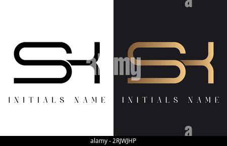 Design de logo de lettre de texte initiale SK ou KS de luxe Illustration de Vecteur