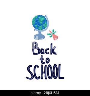 Lettrage dessiné à la main de retour à l'école Illustration de Vecteur