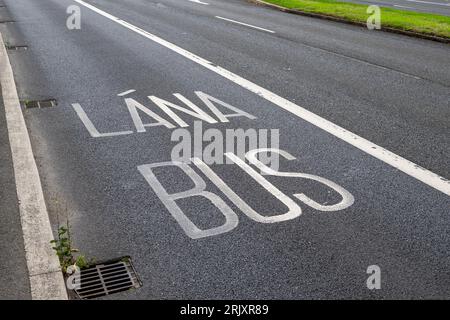 Bus Lane/bus Lána à Dublin, Irlande. Banque D'Images