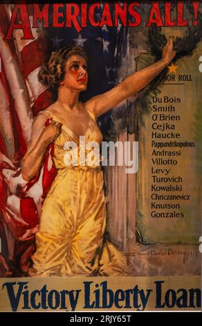 Affiche de prêt américain All Victory Liberty Banque D'Images