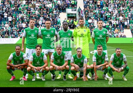 Edimbourg, Royaume-Uni. 23 août 2023. The Hibs à partir de 11 lors du match de qualification de l'UEFA Europa Conference League à Easter Road, Édimbourg. Le crédit photo devrait se lire : Neil Hanna/Sportimage crédit : Sportimage Ltd/Alamy Live News Banque D'Images