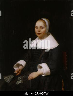 Portrait of a Young Girl circa 1650 by Jacob van Loo Stock Photo