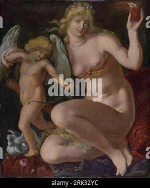 Venus and Cupid between 1605 and 1610 by Jacob de Gheyn II Stock Photo