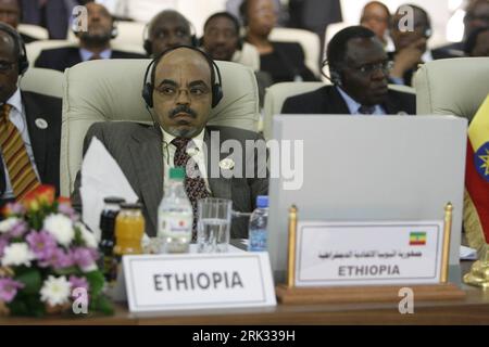 Bildnummer: 53307412  Datum: 31.08.2009  Copyright: imago/Xinhua (090831) -- TRIPOLI, Aug. 31, 2009 (Xinhua) -- Ethiopian Prime Minister Meles Zenawi attends a special AU Summit held in Tripoli, capital of Libya, Aug. 31, 2009. Heads of state and government of the 53-nation African Union (AU) kicked off a special summit in Libya on Monday to tackle regional conflicts, especially situations in Somalia, Sudan s Darfur and the Great Lakes region. (Xinhua/Hamza Turkia)(msq) (12)LIBYA-TRIPOLI-AU-SPECIAL SUMMIT PUBLICATIONxNOTxINxCHN People Politik Premiumd kbdig xub 2009 quer o00 Äthiopien    Bildn Stock Photo