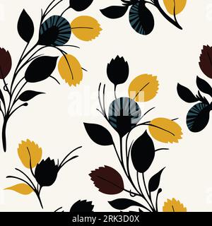 Motif feuillu, motif floral Seamless. Conception vectorielle pour papier, couverture, tissu, décoration intérieure et autres utilisateurs Illustration de Vecteur