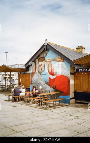 Cap'n Jaspers café, Sutton Harbour, Barbican, Plymouth, Devon, ROYAUME-UNI Banque D'Images