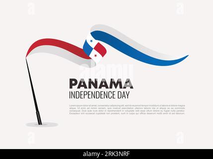 Fond du jour de l'indépendance du Panama avec drapeau pour la célébration nationale le 23 juin. Illustration de Vecteur