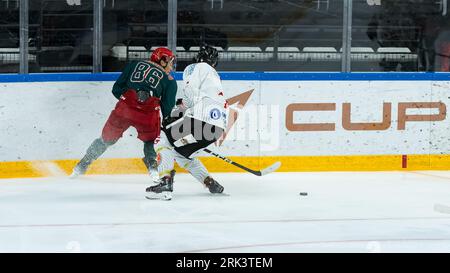 Cergy Pontoise, France, 22 août 2023, Aren'ICE, Match de préparation de saison à la ligue Magnus, Jokers de Cergy vs Gothiques d'Amiens, A Chaoui, P2M. Banque D'Images