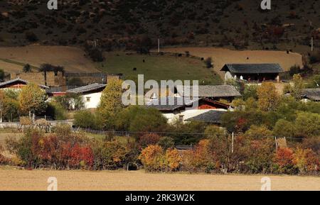 Bildnummer: 53552261  Datum: 20.10.2009  Copyright: imago/Xinhua (091024) -- SHANGRI-LA, Oct. 24, 2009 (Xinhua) -- Picture taken on Oct. 20, 2009 shows a Tibetan village in Shangri-la, southwest China s Yunnan Province. (Xinhua/Lin Yiguang) (nxl) (1)CHINA-YUNNAN-SCENERY (CN) PUBLICATIONxNOTxINxCHN Reisen China kbdig xsp 2009 quer o0 Tibet, Dorf    Bildnummer 53552261 Date 20 10 2009 Copyright Imago XINHUA  Shangri La OCT 24 2009 XINHUA Picture Taken ON OCT 20 2009 Shows a Tibetan Village in Shangri La Southwest China S Yunnan Province XINHUA Lin Yiguang nxl 1 China Yunnan scenery CN PUBLICATIO Stock Photo