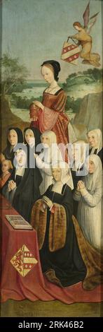 Memorial Panel with Nine Female Portraits, inner right wing of an altarpiece between 1515 and 1520 by Master of Alkmaar Stock Photo