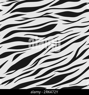 Motif Tiger Skin Seamless en couleur noir blanc. Illustration de Vecteur