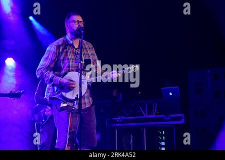 Orkney Folk Band The chair en concert au Cambridge Folk Festival 2023, Angleterre, Royaume-Uni. Banque D'Images