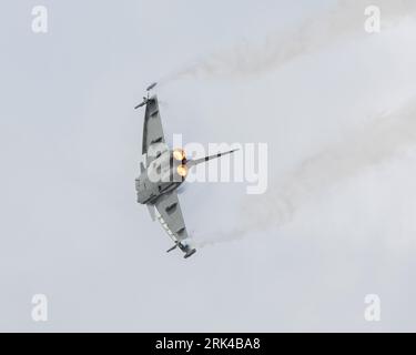 L'Eurofighter Typhoon de l'armée de l'air italienne est exposé au Royal International Air Tattoo de 2023 Banque D'Images