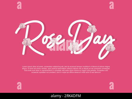 Rose day background for welfare of cancer patient with red color and purple flower. Illustration de Vecteur