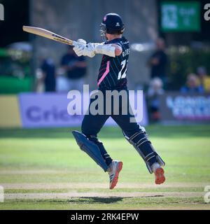 Radlett CC, 22 août 2023. Sam Robson la Metro Bank One Day Cup - Middlesex vs Yorkshire Vikings Banque D'Images