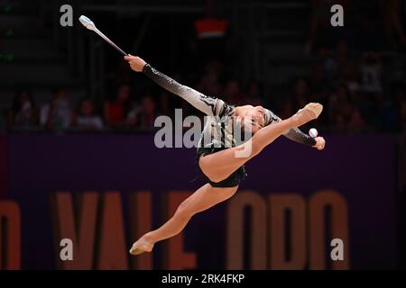 Valencia, Espagne. 23 août 2023. WCH rythmique capturée à Fira, Valence le 24 août 2023 par Filippo Tomasi Photographie lors de gymnastique rythmique - Championnats du monde - individuels, gymnastique à Valence, Espagne, août 23 2023 crédit : Agence photo indépendante/Alamy Live News Banque D'Images