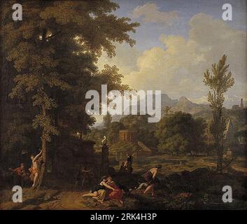 Paysage classique avec Diana (?) Et ses nymphes vers 1685 de Johannes Glauber Banque D'Images