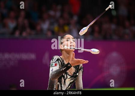 Valencia, Espagne. 23 août 2023. WCH rythmique capturée à Fira, Valence le 24 août 2023 par Filippo Tomasi Photographie lors de gymnastique rythmique - Championnats du monde - individuels, gymnastique à Valence, Espagne, août 23 2023 crédit : Agence photo indépendante/Alamy Live News Banque D'Images