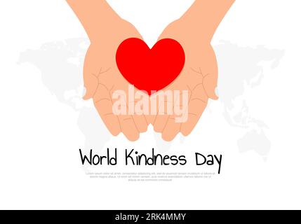 Fond de journée mondiale de la gentillesse avec l'amour à portée de main. Illustration de Vecteur