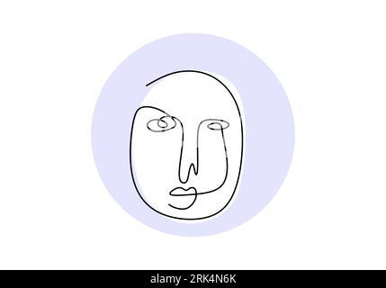 Une ligne d'homme primordial isolé sur fond blanc. Dessin à la main d'une seule ligne continue. Illustration de Vecteur