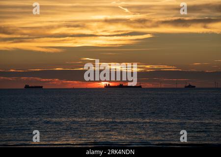 Coucher de soleil au Wassenaarse Slag Banque D'Images