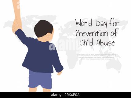 Journée mondiale pour la prévention de la maltraitance des enfants contexte. Illustration de Vecteur