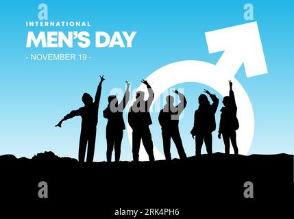 Journée internationale des hommes célébrée le 19 novembre. Illustration de Vecteur