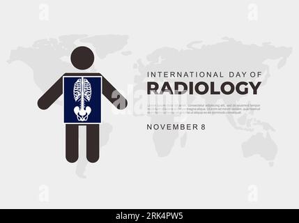 Journée internationale de radiologie célébrée le 8 novembre. Illustration de Vecteur