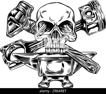 Image vectorielle de logo de moto personnalisé vintage linéaire avec fond transparent Illustration de Vecteur
