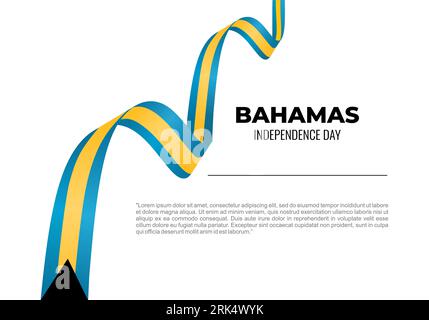 Arrière-plan de la journée de l'indépendance des Bahamas célébré le 10 juillet. Illustration de Vecteur