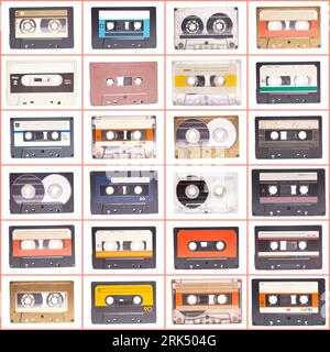 Collection de diverses cassettes audio vintage. Banque D'Images