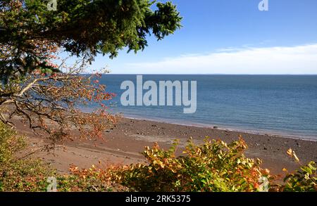 plage près de Parrsboro, Nouvelle-Écosse, avec vue sur le bassin Minas, Canada. La rive nord du bassin Minas est l'un des trésors cachés de la Nouvelle-Écosse Banque D'Images