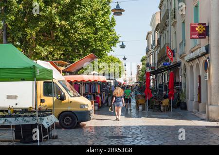 Marché extérieur, Meze, Hérault, Occitanie, France Banque D'Images