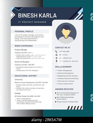 IT Technical CV Resume Stock Vector