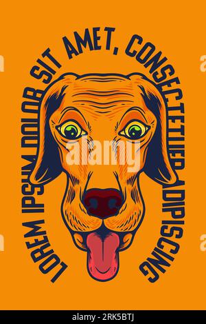 dog head mascot poster vector illustration cartoon style Stock Vector