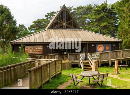 Entrée et billetterie à West Stow, village anglo-saxon, Suffolk, Angleterre, Royaume-Uni Banque D'Images