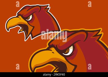 style de dessin animé d'illustration vectorielle de mascotte d'aigle head Illustration de Vecteur