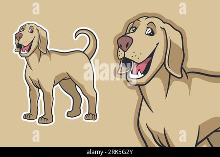 labrador retriever chien illustration vectorielle style de dessin animé Illustration de Vecteur