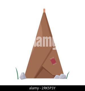 Stone age house. Primitive life and lifestyle, ancient wildlife, primitive people vector illustration Stock Vector