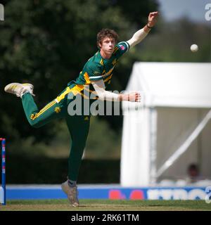 Radlett CC, 15 août 2023. Calvin Harrison The Metro Bank One Day Cup - Middlesex vs Notts Outlaws. Banque D'Images