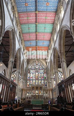 The Chancel or Choir with wood carvings from the 14th and 15th centuries, in Hull Minster, in East Yorkshire, UK Stock Photo