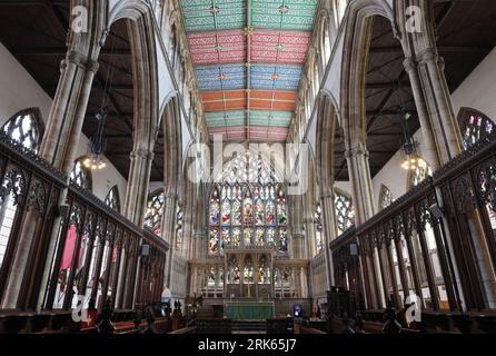 The Chancel or Choir with wood carvings from the 14th and 15th centuries, in Hull Minster, in East Yorkshire, UK Stock Photo