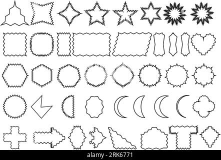 Formes de base Contour, Rectangle, Triangle. bannières géométriques. Formes audacieuses abstraites, modèle de message minimaliste. Vecteur diverses formes Illustration de Vecteur