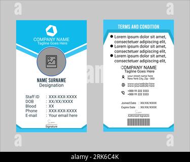 Business ou Office ID Card Design vecteur de style abstrait avec Une maquette Illustration de Vecteur