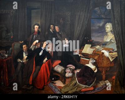 Franz Liszt fantasme au Piano 1840 de Josef Danhauser Banque D'Images